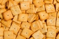 Small square cookie crackers. Royalty Free Stock Photo