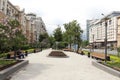 Small Square on the New Arbat Street Royalty Free Stock Photo