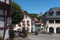 Small square with old houses in Konigstein old town, Hesse, Germany