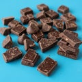 A small stack of chocolate blocks is visible on the right, displaying Royalty Free Stock Photo