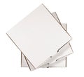 White pizza boxes, stack, isolated, copy space Royalty Free Stock Photo
