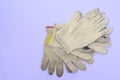 Small stack of simple cloth gloves for manual labor Royalty Free Stock Photo