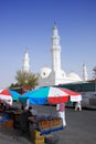 Small stalls outside of Qiblatain Mosque