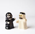 Small statues of an Aran couple with UAE National dress
