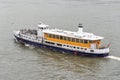 Small steamer on the Danube River in Budapest, the capital of Hungary. Royalty Free Stock Photo