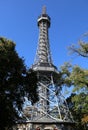 Small steel Eiffel tower in Prague Royalty Free Stock Photo