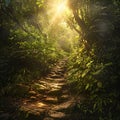 small steps path through a forest Royalty Free Stock Photo