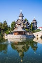 Small stone church in ethno village Stanisici near the Bijeljina Royalty Free Stock Photo