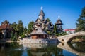 Small stone church in ethno village Stanisici near the Bijeljina Royalty Free Stock Photo