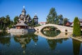 Small stone church in ethno village Stanisici near the Bijeljina Royalty Free Stock Photo