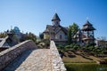 Small stone church in ethno village Stanisici near the Bijeljina Royalty Free Stock Photo