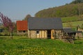 Small stone cottage at peaceful French countryside Royalty Free Stock Photo