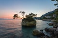 Small stone island in Adriatic sea, Brela, Dalmatia, Croatia. Royalty Free Stock Photo