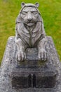 Small stone lion statue in the Stanley Park close to the Lions Gate Bridge Royalty Free Stock Photo