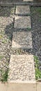 small stones in the house garden and footrests