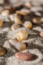 Small stones over sand