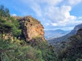 Cliff face on the Prince Henry Track in the Blue Mountains of New South Wales Australia Royalty Free Stock Photo