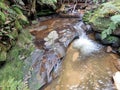 Small Stream and cascade at the top of the Leura Cascades in the Blue Mountains of New South Wales Australia Royalty Free Stock Photo