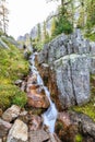 Small Stream Flowing From Brook at Lake O`Hara in Canadian Rockies