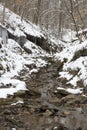 Small stream after light snow