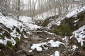 Small stream after light snow