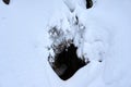 small stream in the middle of much snow