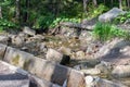 Small stream next to road to the Morskie Oko, or Eye of the Sea lake in Zakopane, Poland Royalty Free Stock Photo