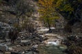 Small stream at the Rogovo natural pools Greece.