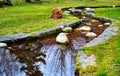 Small stream run in a garden, landscape gardening