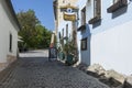 Small street in Bratislava`s downtown hill Royalty Free Stock Photo