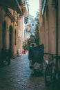 Small street in the city center of Greece