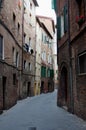 Small street houses Siena, Tuscany, Italy Royalty Free Stock Photo