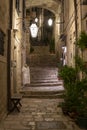 Small Street Night Dubrovnik Royalty Free Stock Photo