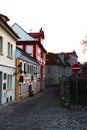 Small Street in Prague. Sunset