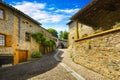 Small street of Ternand village in Beaujolais land Royalty Free Stock Photo