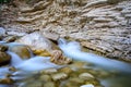 Small stretch of the Volturno river in early spring, Molise region, Italy Royalty Free Stock Photo