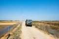 Small Struck on road at salt field in Ly Nhon, Can gio, vietnam