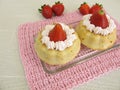 Small stuffed strawberry cakes Royalty Free Stock Photo