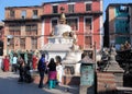 Small stupa's by Monkey Temple with Macaques apes - Kathmandu - Nepal