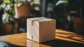 small, sturdy box with a minimalistic design, showcasing its ease of use and quick packing Royalty Free Stock Photo