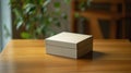 small, sturdy box with a minimalistic design, showcasing its ease of use and quick packing Royalty Free Stock Photo