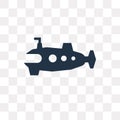 Small submarine vector icon isolated on transparent background,