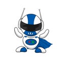 A small superhero robot that will support you while working in the Internet space.