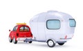 small surfing car travel with trailer Royalty Free Stock Photo