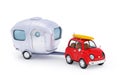 small surfing car travel with trailer Royalty Free Stock Photo