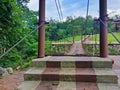 A small suspension bridge in the park