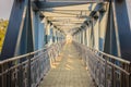 Small suspension steel bridge structure detail. Steel structure Royalty Free Stock Photo