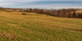 Small Svatonovice village with rural landscape around in Czech republic Royalty Free Stock Photo