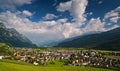 Small Swiss town in Alps. Walenstadt Royalty Free Stock Photo