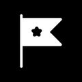 Small table flag with star vector icon. Black and white desk flag illustration. Solid linear business icon. Royalty Free Stock Photo